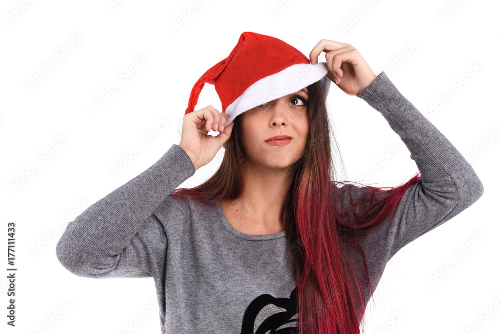 girl with a New Year mood girl with a New Year mood