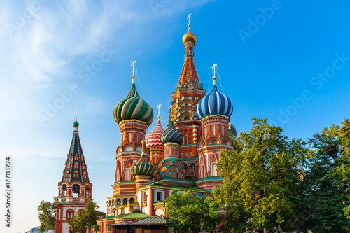 Photography St. Basil's Cathedral in the morning, Moscow, Russia