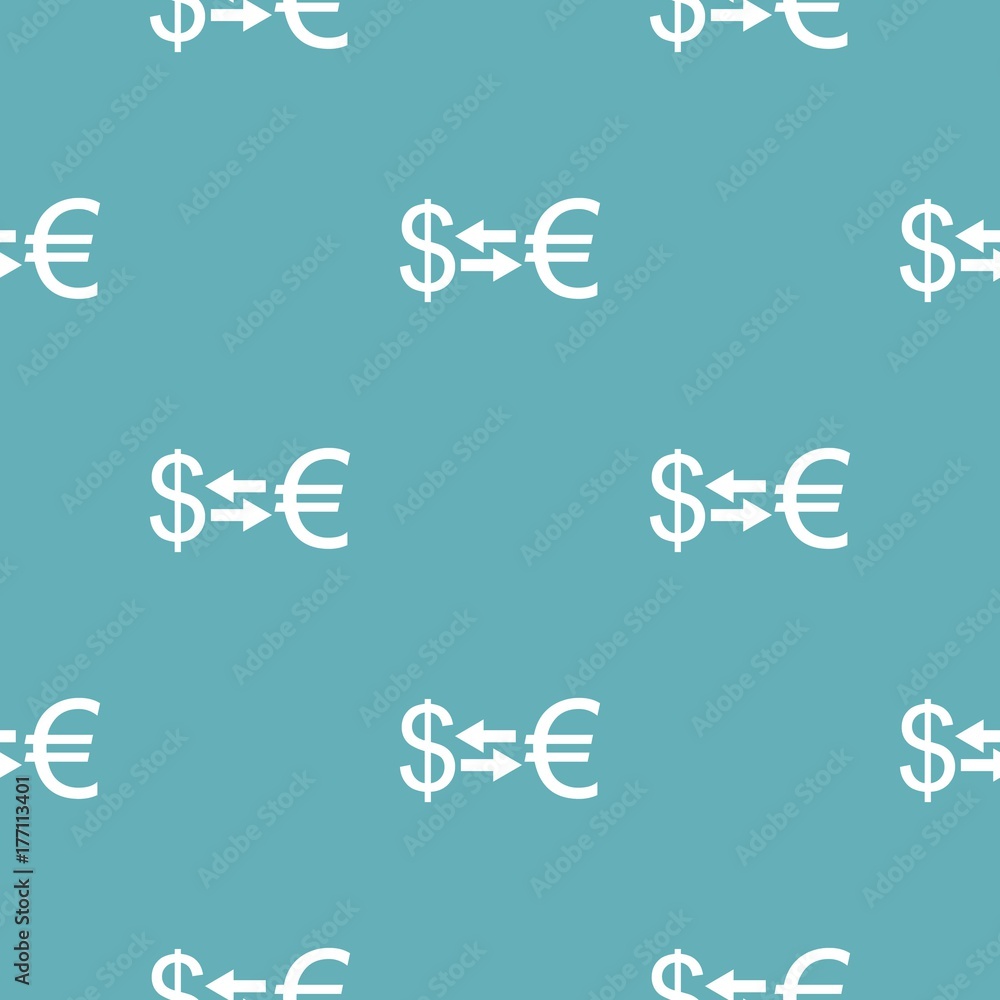 Currency exchange pattern seamless blue