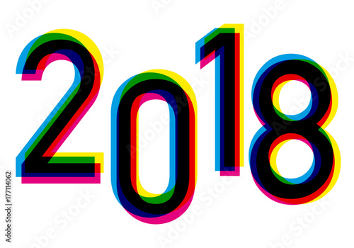 2018 - année - carte de vœux - présentation - couleurs - imprimeur - coloré - énergie