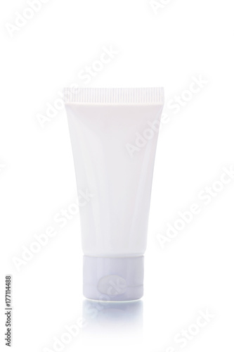 Cosmetic bottle isolated on a white background
