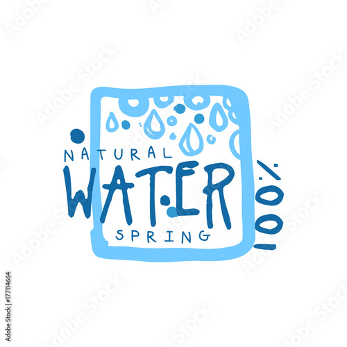 Hand drawn signs of spring water drops