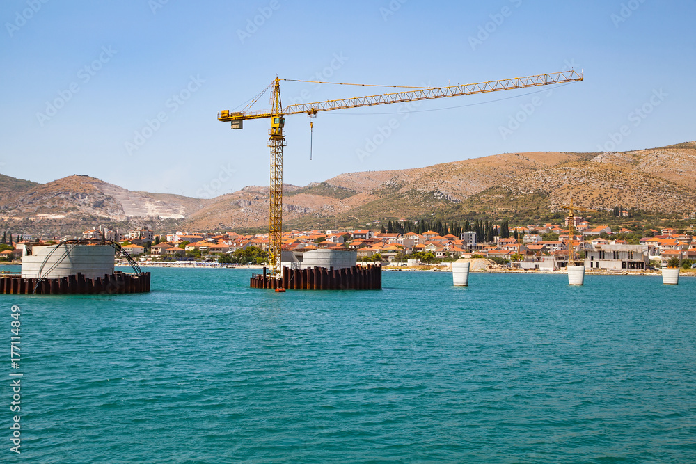   Bridge construction in Trogir, Croatia