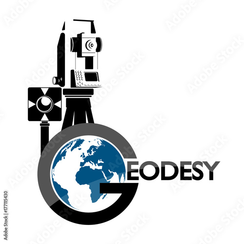 Geodesic device and globe symbol vector