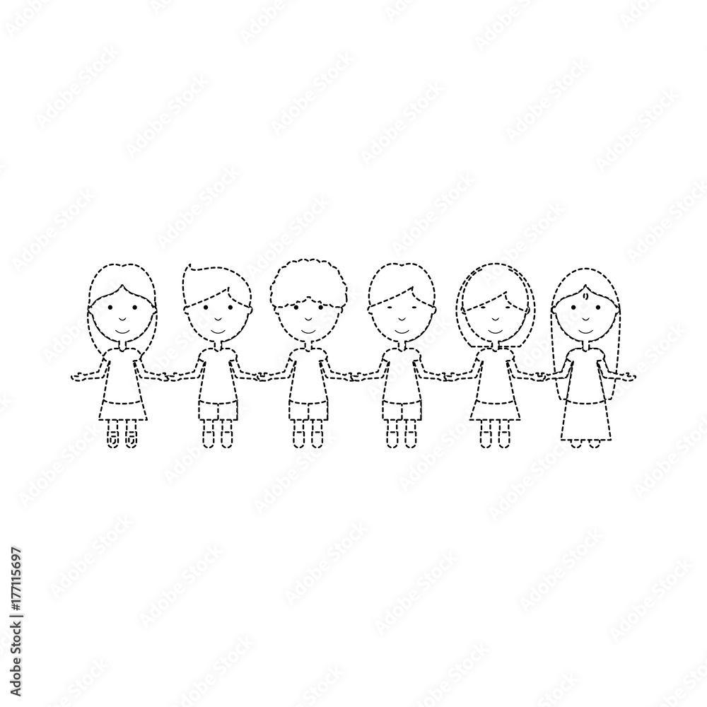 kids holding hands icon over white background vector illustration kids holding hands icon over white background vector illustration