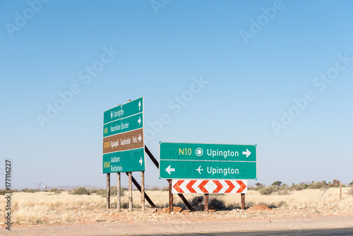 Directional sign boards at the N10 and R360 junction, Upington
