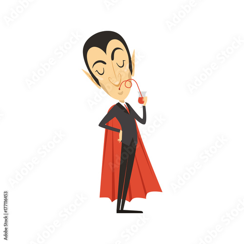 Count Dracula, vampire drinking blood