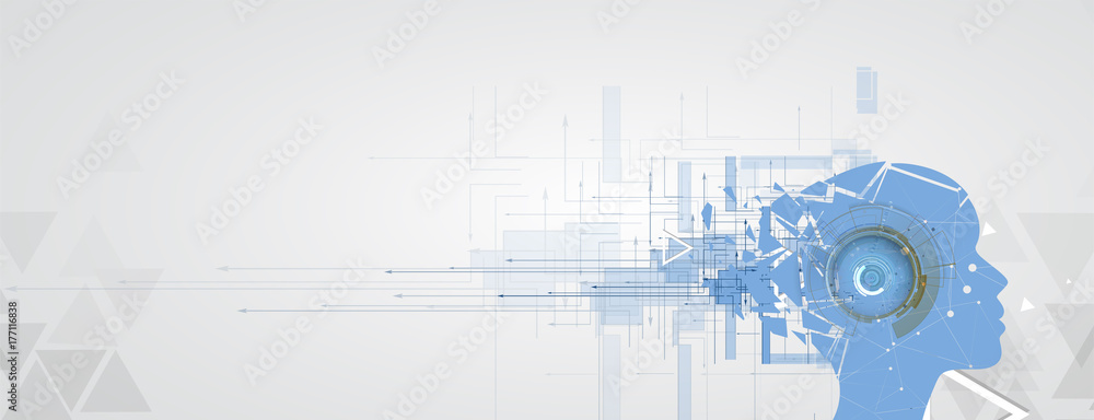 Obraz premium Artificial intelligence. Technology web background. Virtual concept