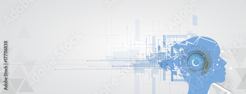 Artificial intelligence. Technology web background. Virtual concept