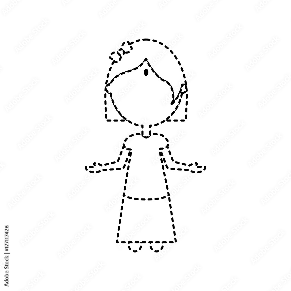 avatar girl icon over white background vector illustration