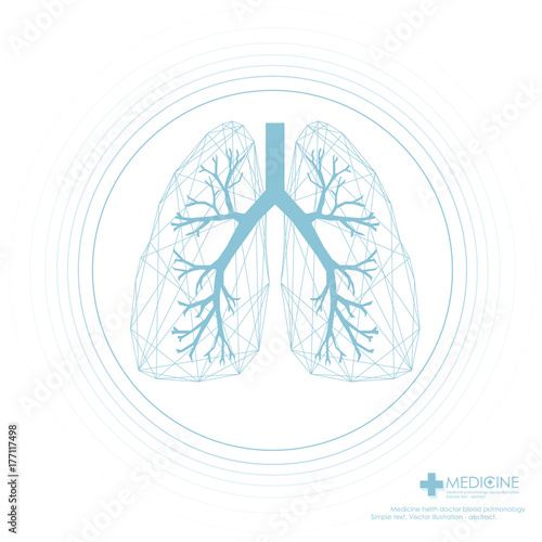 Lungs symbol, clinic label - vector illustration