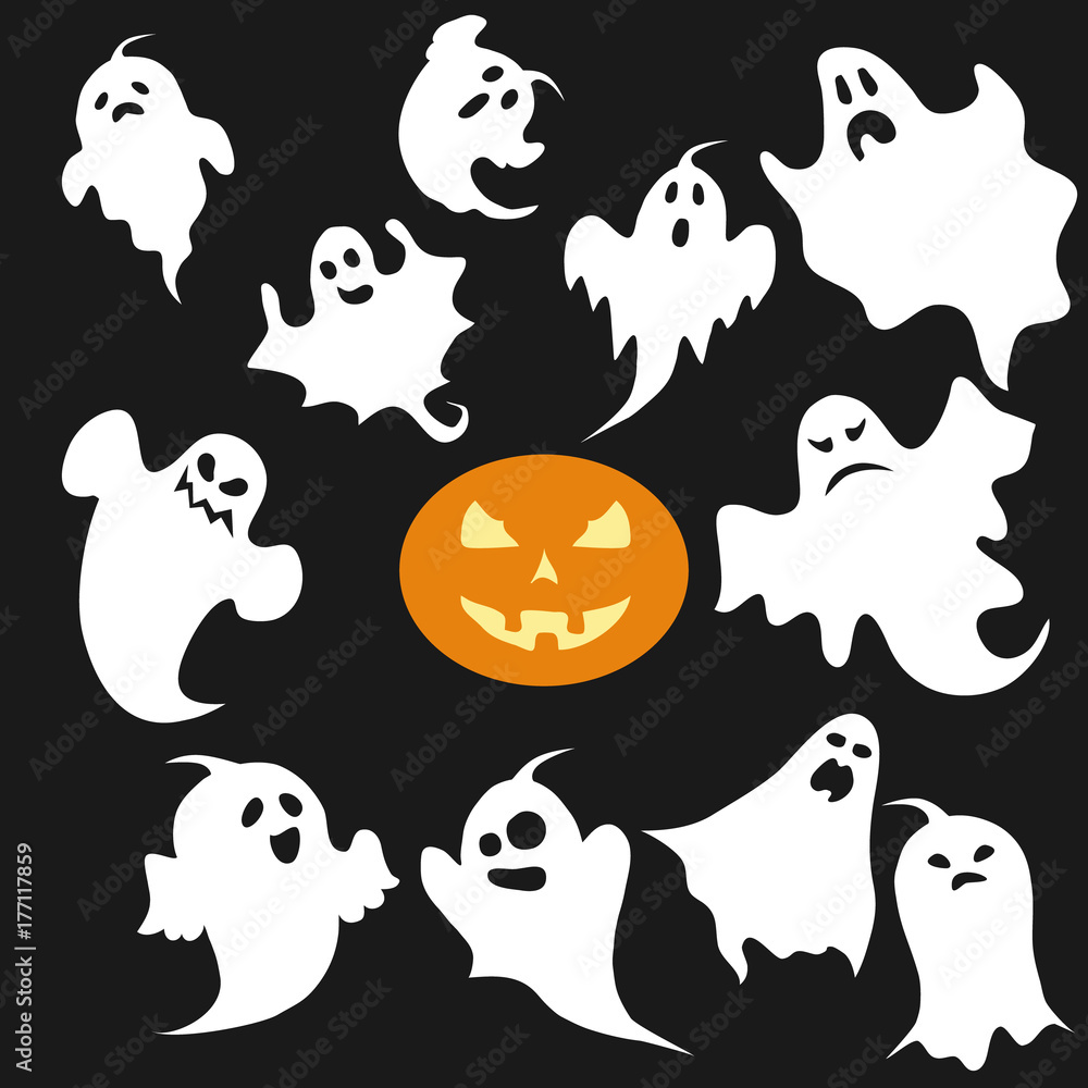 Ghost, a set of ghosts for Halloween Ghost, a set of ghosts for Halloween