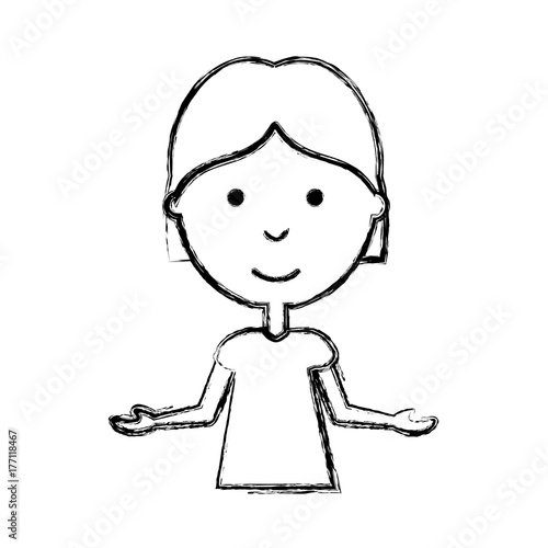 cartoon girl icon over white background vector illustration © djvstock