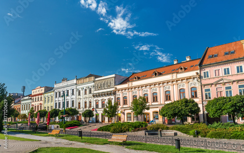 Traditional buildings in the old town of Presov, Slovakia photo