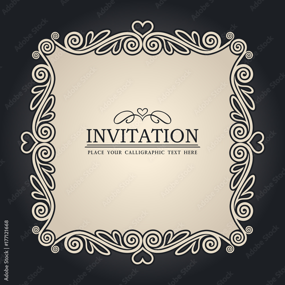 Vector Creative Card Template Design, Ornamental Frame 