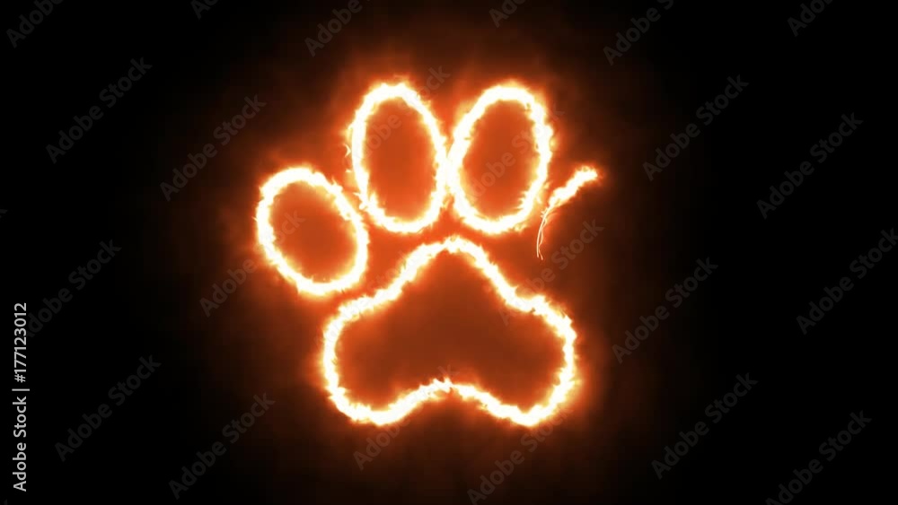 animal track fire in PNG format with ALPHA transparency channel isolated on black background animal track fire in PNG format with ALPHA transparency channel isolated on black background