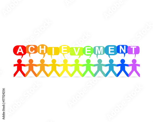 Achievement Paper People Speech Rainbow