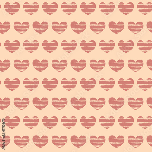 Seamless pattern with old heart drawings. Objects grouped and named in English. No mesh, gradient, transparency used.
