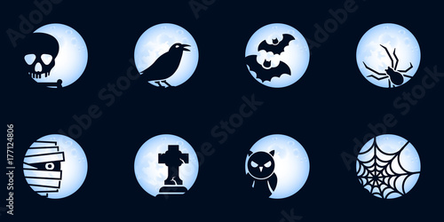 Halloween Mond - Set Blau
