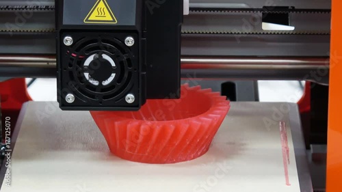 4K video footage of 3d printer mini printing close up process photo