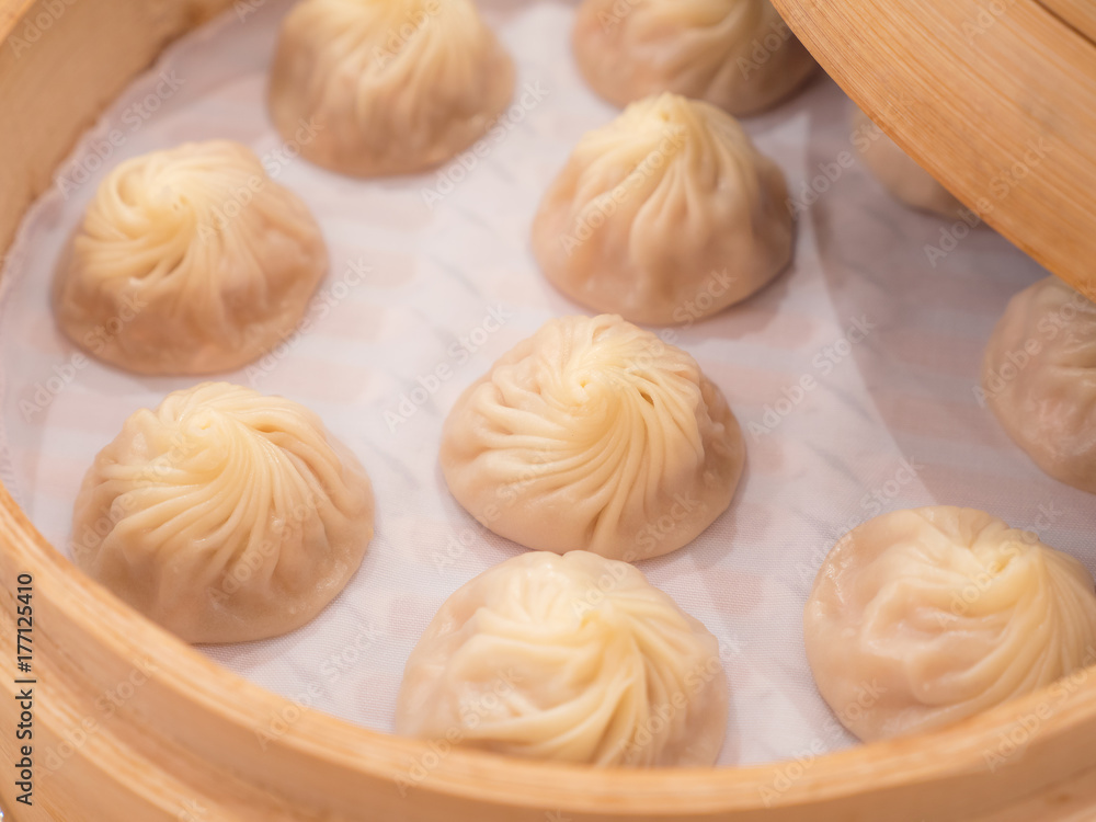 Closeup of Xiao Long Bao, Streamed Pork Dumplings Taiwan food 12