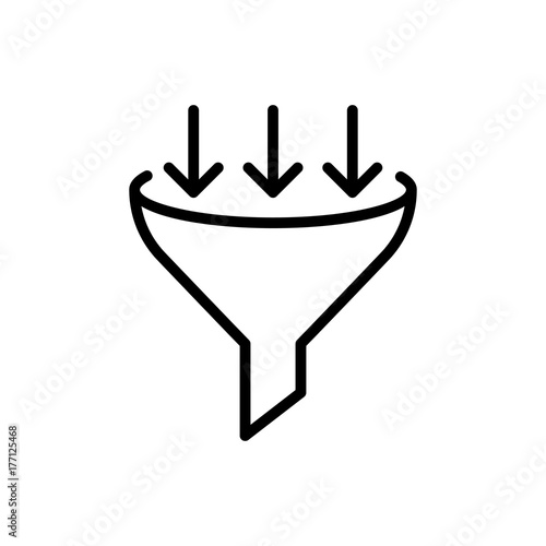 Modern funnel line icon