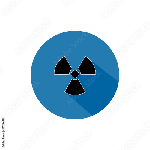 nuclear radiation round icon long shadow vector