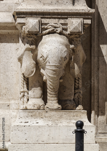 Details of architecture, historical buildings of Italy. Ascoli Piceno. Marche.