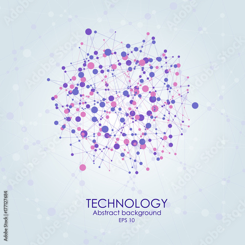 Molecular structure in the form of a sphere. Vector illustration