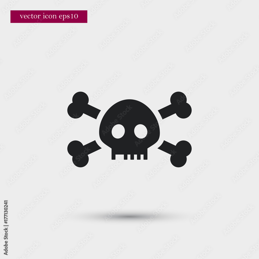 Skull icon simple vector sign Skull icon simple vector sign