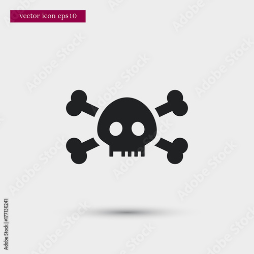 Skull icon simple vector sign