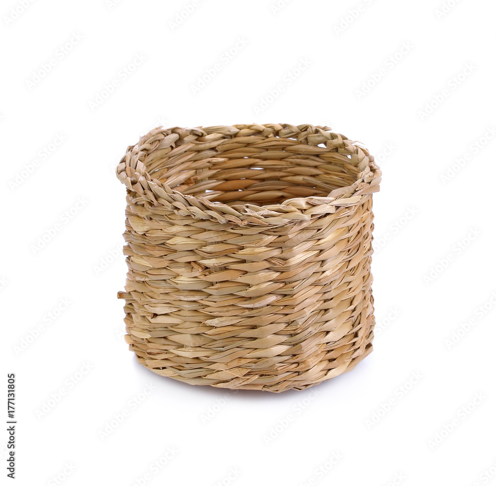 Wicker baskets isolate on white background Wicker baskets isolate on white background