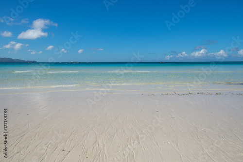 Empty beach with a clear blue sky. 