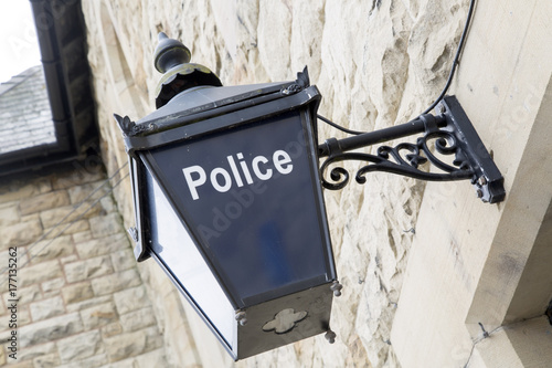 Blue Police Sign