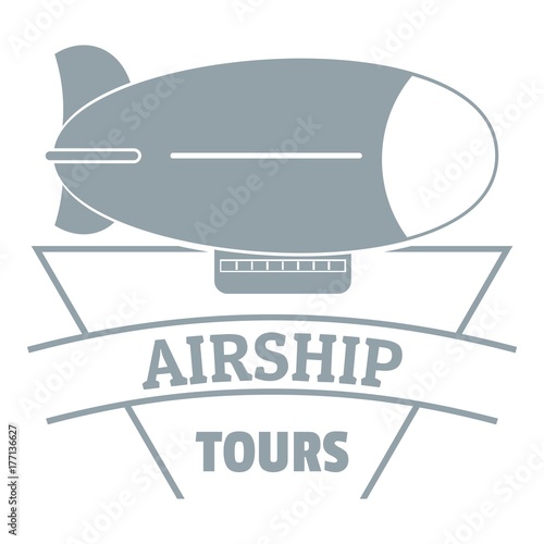 Sky dirigible logo, simple gray style