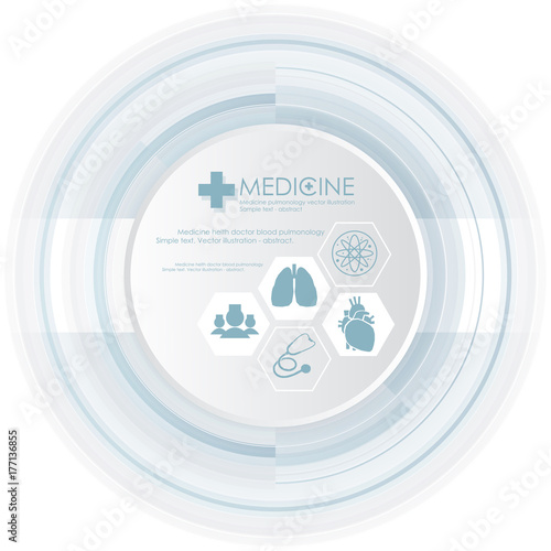 Medical care background with human heart and lungs. Medical clinic logo. photo