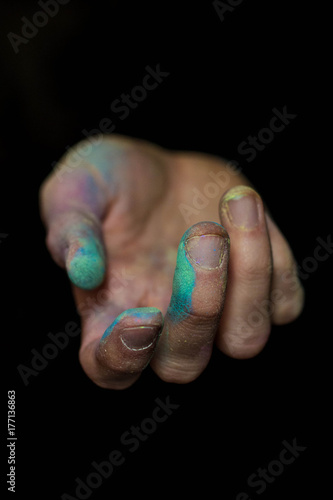 Expressive Hands with Chalk: to cup, cusp, hither, call, relate