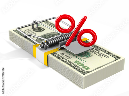 Financial risk. Isolated 3D...