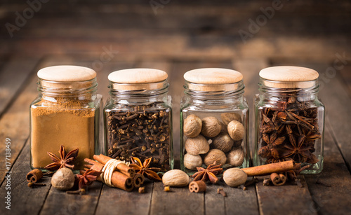 Fototapeta Naklejka Na Ścianę i Meble -  Aromatic spices in the jar