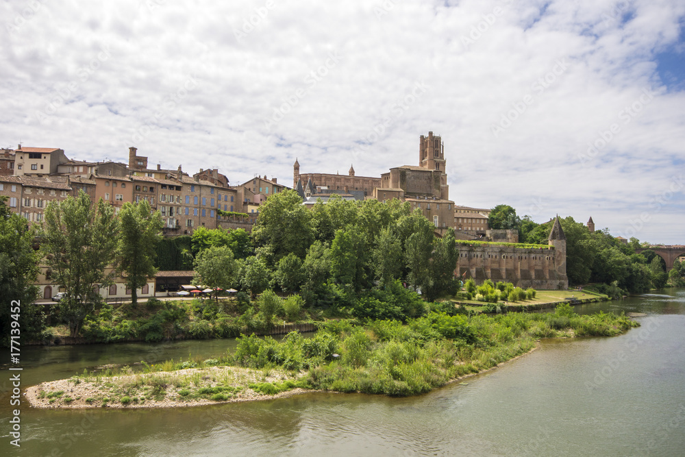 Views of the Episcopal City of Albi and the River Tarn. Albi, France