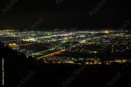 Nightview of Ashigara Plain (Odawara Area) (足柄平野（小田原市街）夜景) in Kanagawa, Japan © motive56