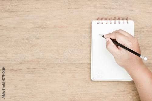 hand writing note copyspace