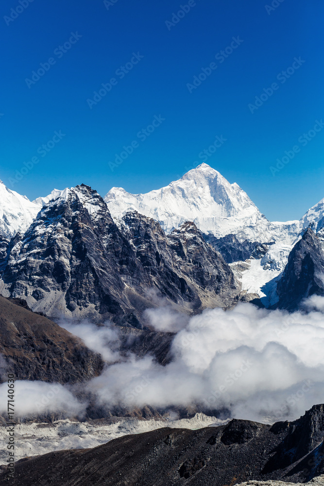 Snowy mountains of the Himalayas