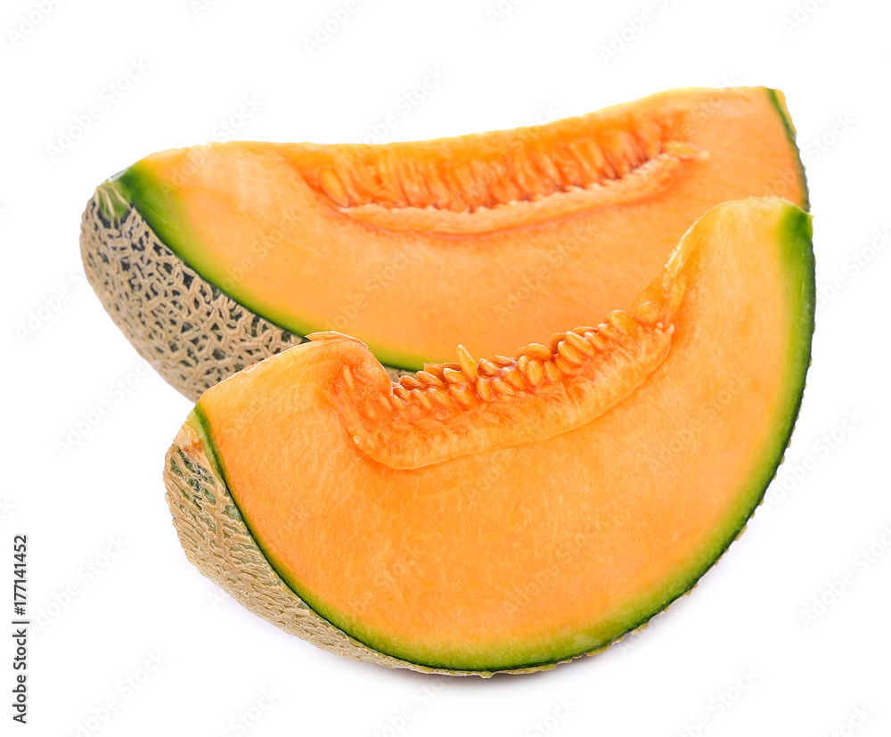 orange cantaloupe melon isolated on white background orange cantaloupe melon isolated on white background