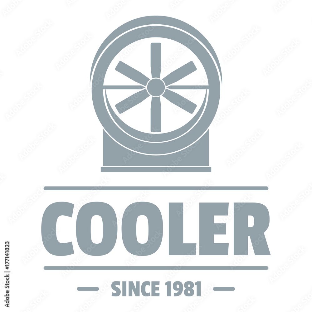 Power cooler logo, simple gray style