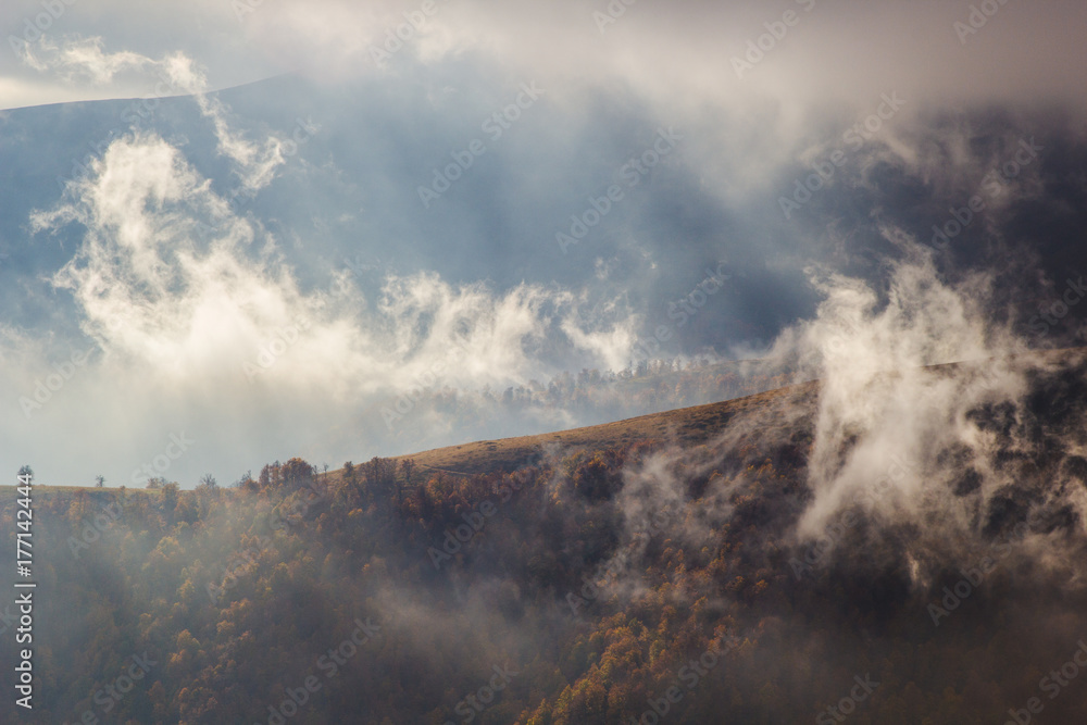 Fototapeta premium clouds in autumn mountains