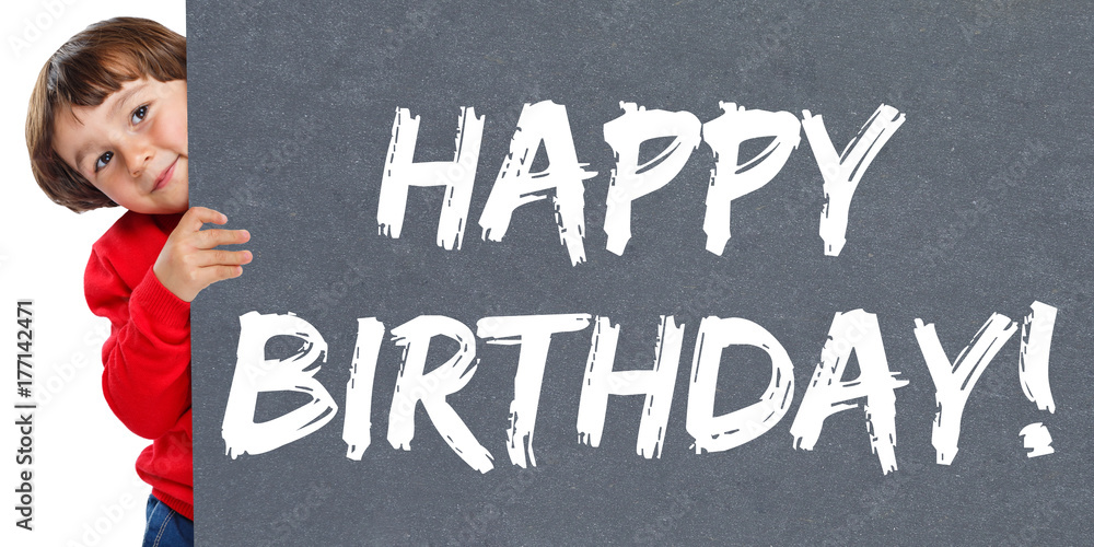 Happy Birthday alles Gute zum Geburtstag Kind kleiner Junge Schild