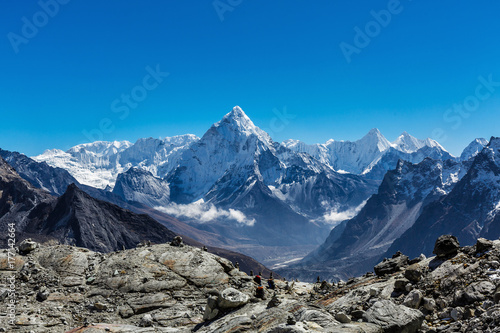 Snowy mountains of the Himalayas photo