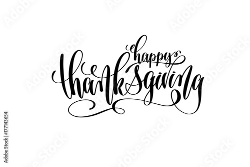 happy thanksgiving hand lettering inscription to october holiday