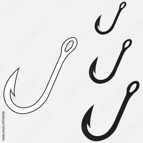 Vector image of a hook for fishing